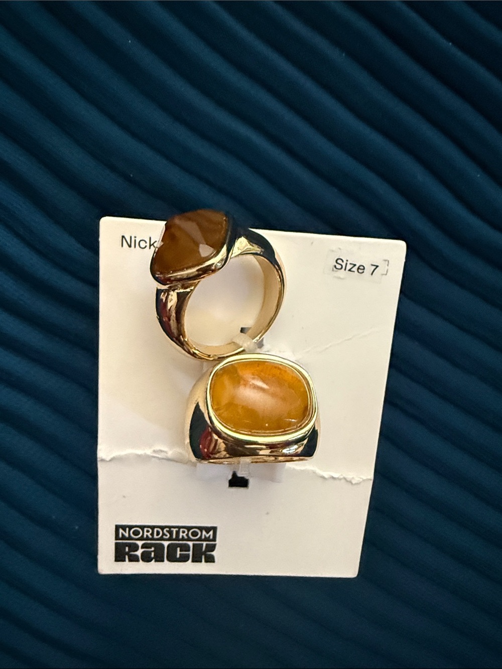 Nordstrom Gold-Tone Ring with Amber Cabochon